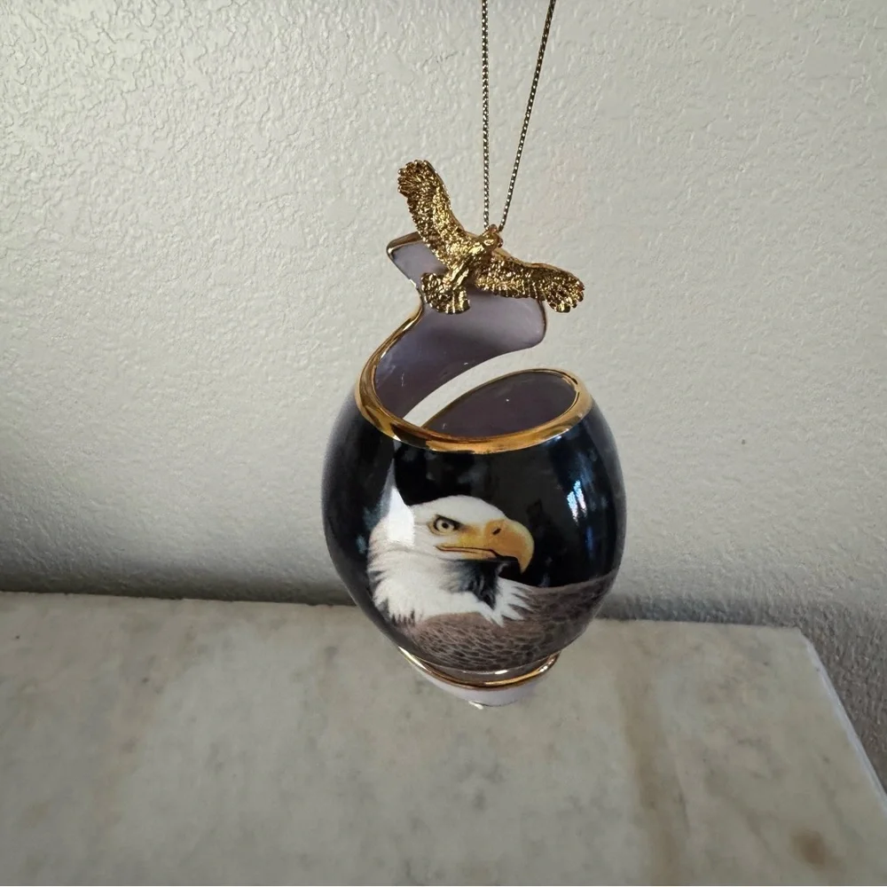 The Bradford Editions 2001 Set Of 6 Eagle‎ Porcelain Ornaments 